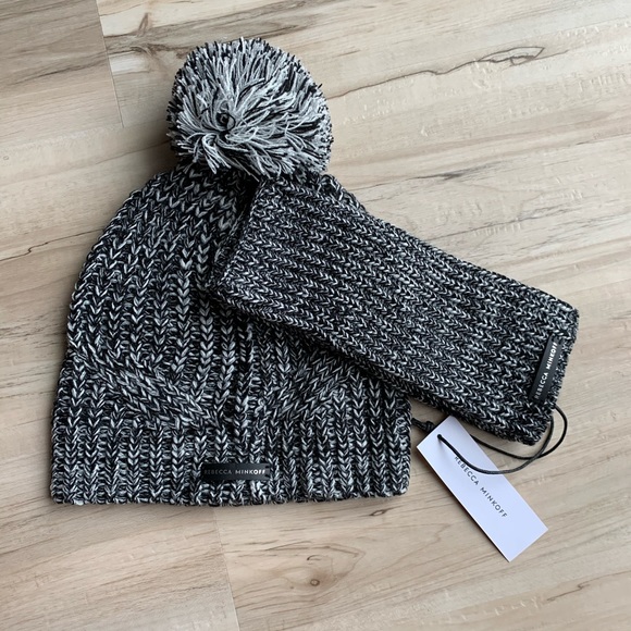 Rebecca Minkoff Accessories - Rebecca Minkoff Pom Pom Hat & Fingerless Gloves